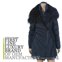 2016 Primeira marca de luxo Long Down Fur Jacket Moda no mercado ocidental